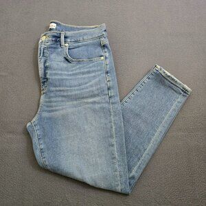 LOFT Women 12/31P High Rise Light Wash Distressed Skinny Jeans